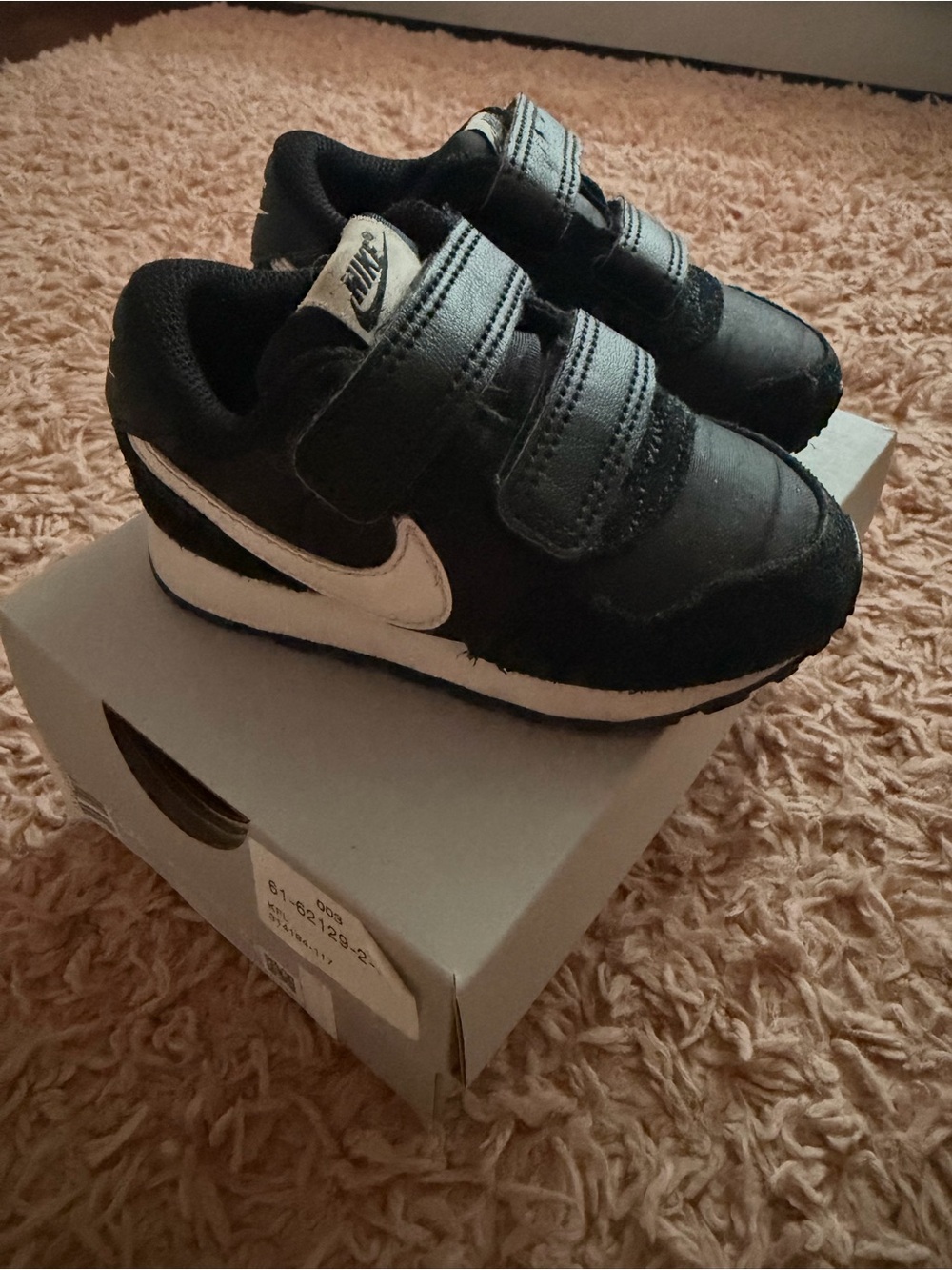 Nike Kids Black and White Velcro Trainer Sneakers